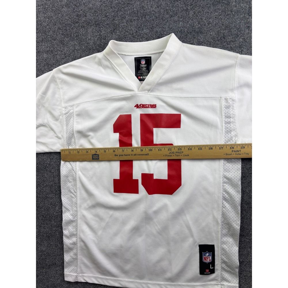 NFL Team Apparel 49ers Jersey Youth Large White Michael Crabtree 15 Football - Picture 3 of 6